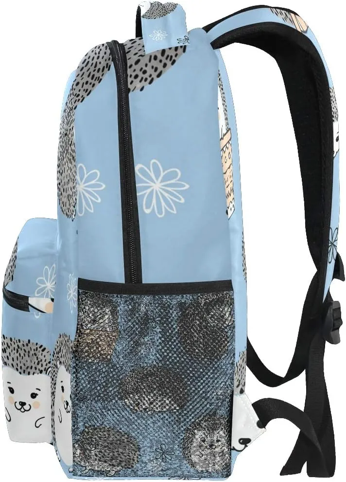 senya Cute Watercolor Hedgehogs Blue Fantasy Backpack School Bag Travel Daypack One Size