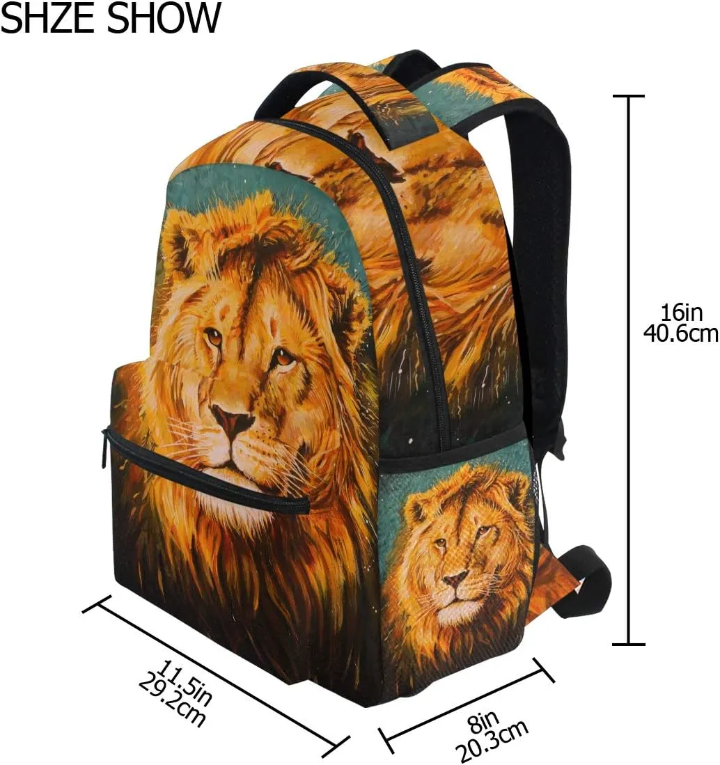 senya School Backpack Lion Of Judah Bookbag for Boys Girls Travel Bag One Size