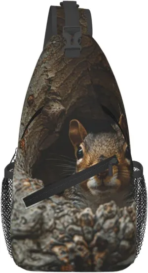 Servant Squirrel Cross Chest Bag Diagonally Men Women Crossbody Shoulder Bag Casual Fashion Travel Bag Sling Backpack