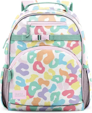 Simple Modern Medium Toddler Backpack for School Girls and Boys | Kindergarten Elementary Kids Backpack | Fletcher Collection | Kids - 15" tall | Rainbow Leopard