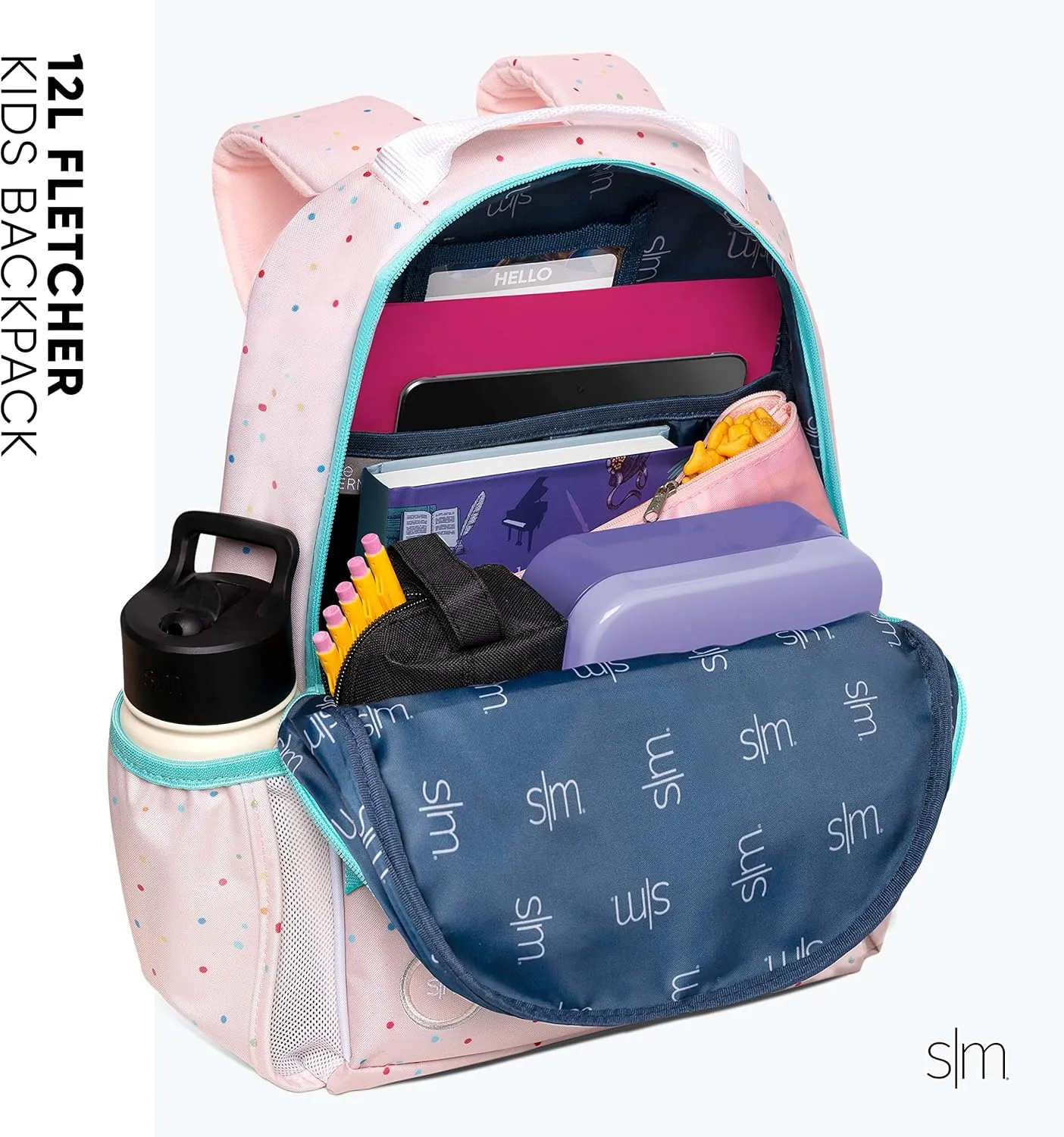 Simple Modern Medium Toddler Backpack for School Girls and Boys | Kindergarten Elementary Kids Backpack | Fletcher Collection | Kids - 15" tall | Rainbow Leopard