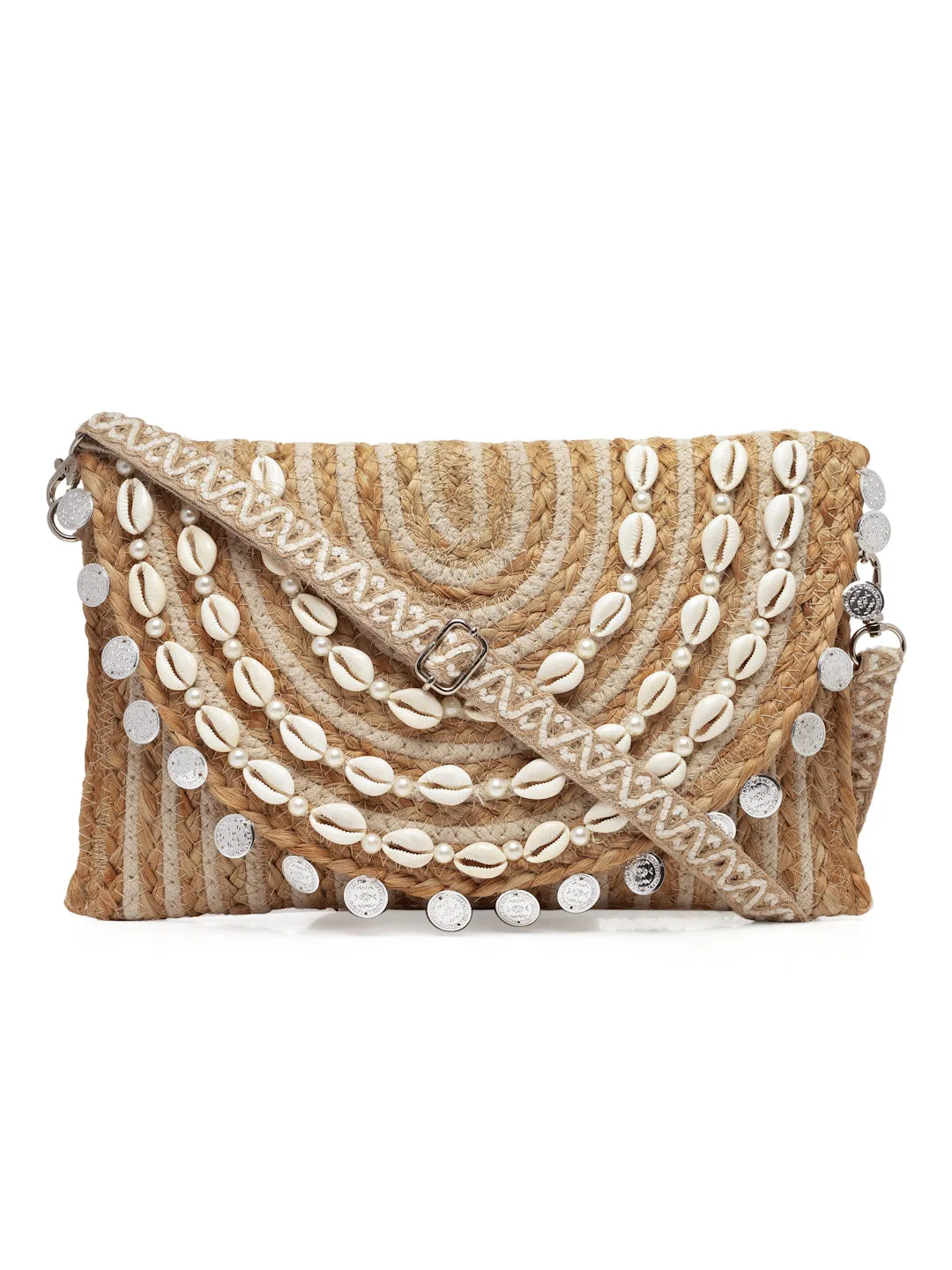 Sisal Embellished Jute Sling Bag