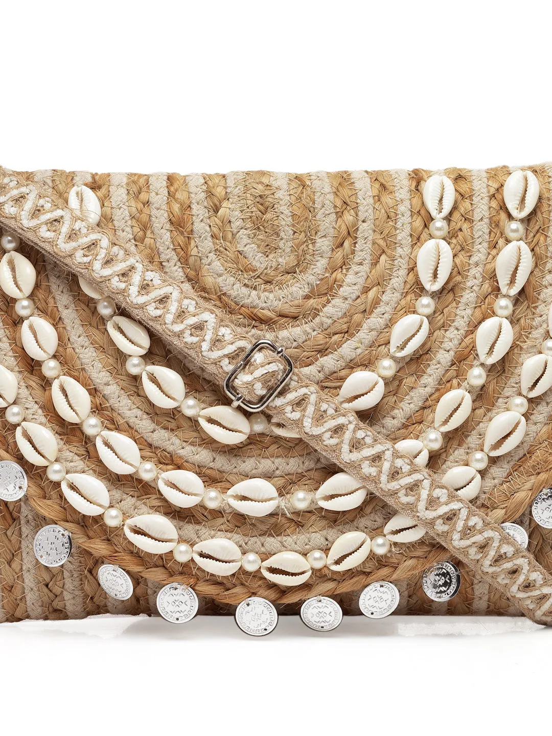 Sisal Embellished Jute Sling Bag