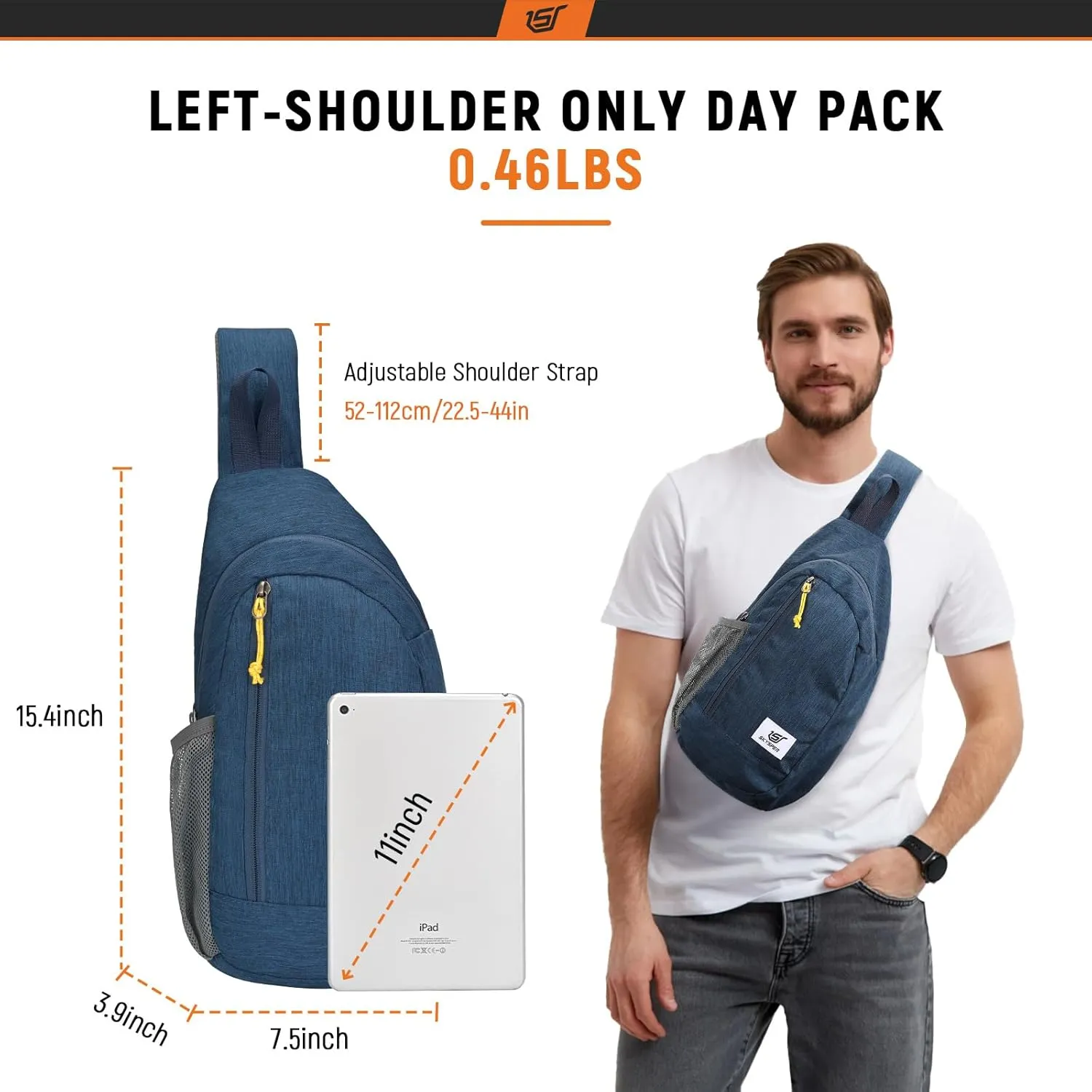 SKYSPER Sling Bag RFID Crossbody Sling Backpack Cross Body Shoulder Travel Bag Hiking Daypack for Women Men(Blue)