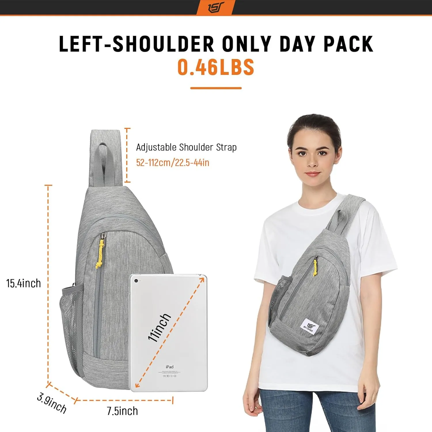 SKYSPER Sling Bag RFID Crossbody Sling Backpack Cross Body Shoulder Travel Bag Hiking Daypack for Women Men(Darkgrey)
