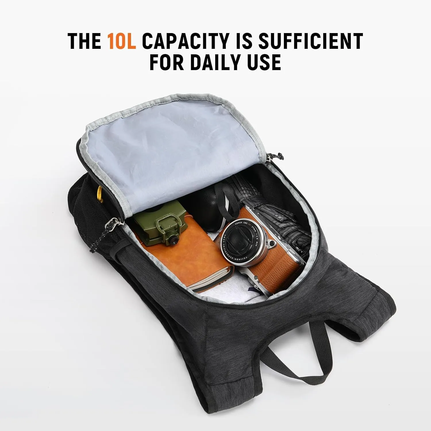 SKYSPER Small Hiking Travel Waterproof Backpack - Lightweight Packable Day Pack for Women and Men - Foldable Light Weight Water Proof Mini Daypack - 10L Collapsible Back Pack for Outdoor