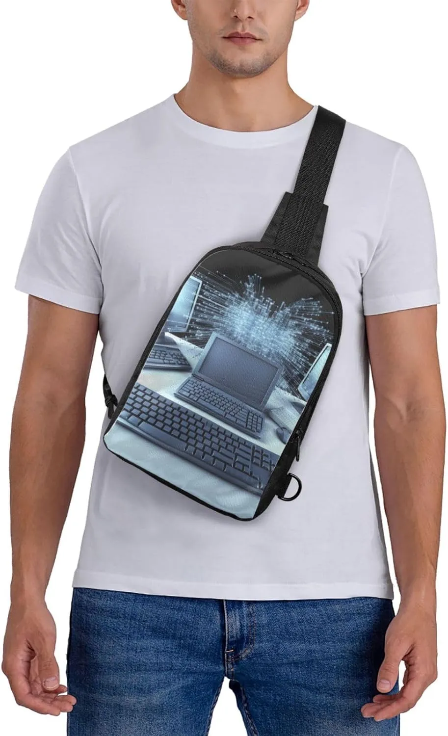Sling Backpack Crossbody Sling Bag for Men Women Cross Chest Bag Computers and internet Shoulder Bag Travel Hiking Daypack