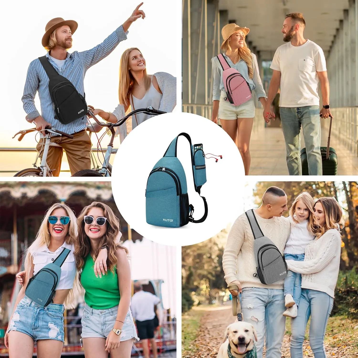 Sling Backpack Crossbody Sling Bag for Women Men Multipurpose Travel Essentials Hiking Chest Bag Daypack