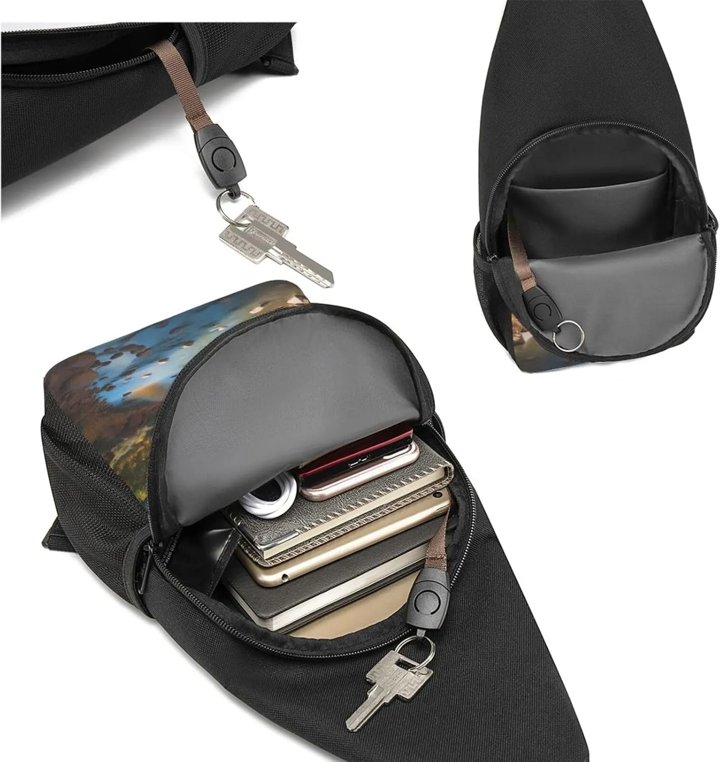 Sling Bag Backpack for Men Women Crossbody Car Beach Chest Bag Crossbody Bag for Travel Sport Running