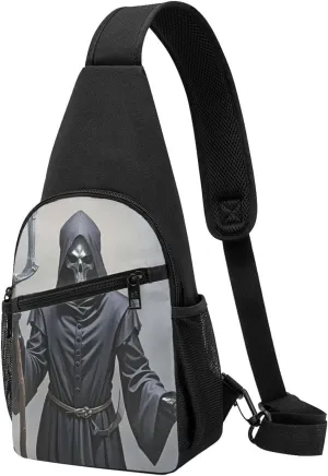 Sling Bag Backpack for Men Women Crossbody Grim-Reaper Chest Bag Crossbody Bag for Travel Sport Running