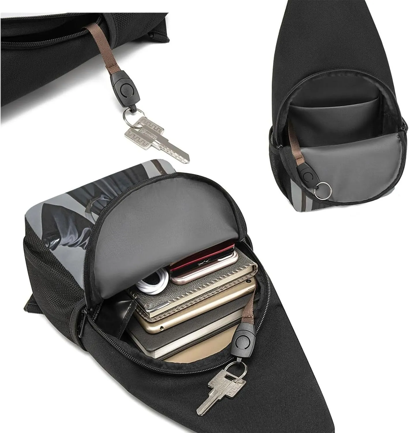 Sling Bag Backpack for Men Women Crossbody Grim-Reaper Chest Bag Crossbody Bag for Travel Sport Running