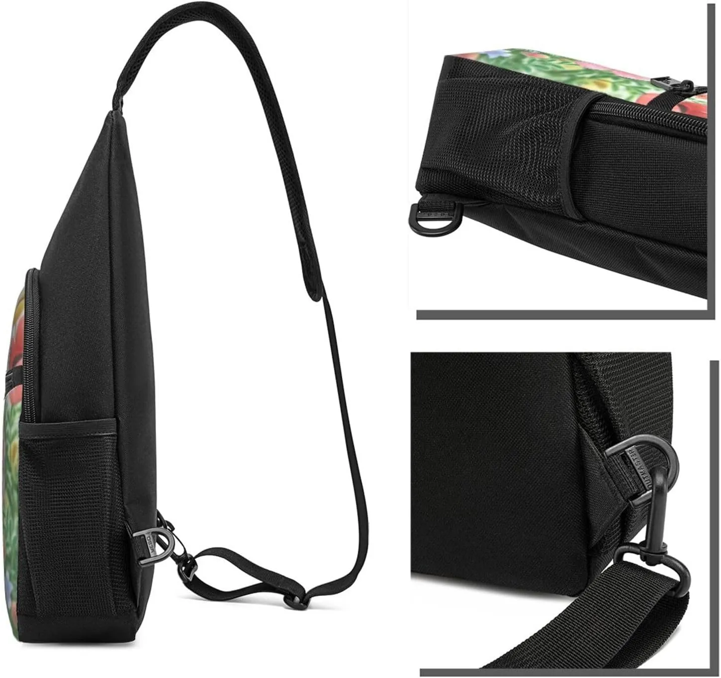 Sling Bag Backpack for Men Women Crossbody Happy flower Chest Bag Crossbody Bag for Travel Sport Running