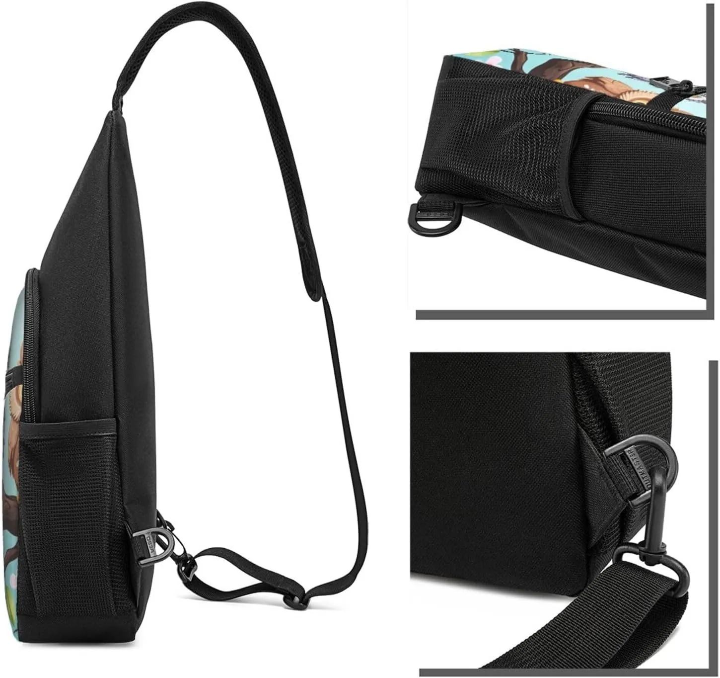 Sling Bag Backpack for Men Women Crossbody Owls on a branch Chest Bag Crossbody Bag for Travel Sport Running