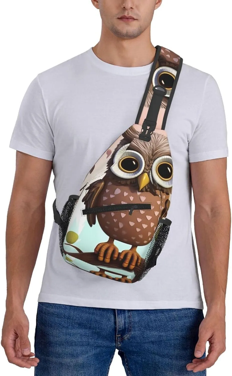 Sling Bag Crossbody Backpack for Men Women Owl Lover Chest Bag Crossbody Bag for Travel Sport Running