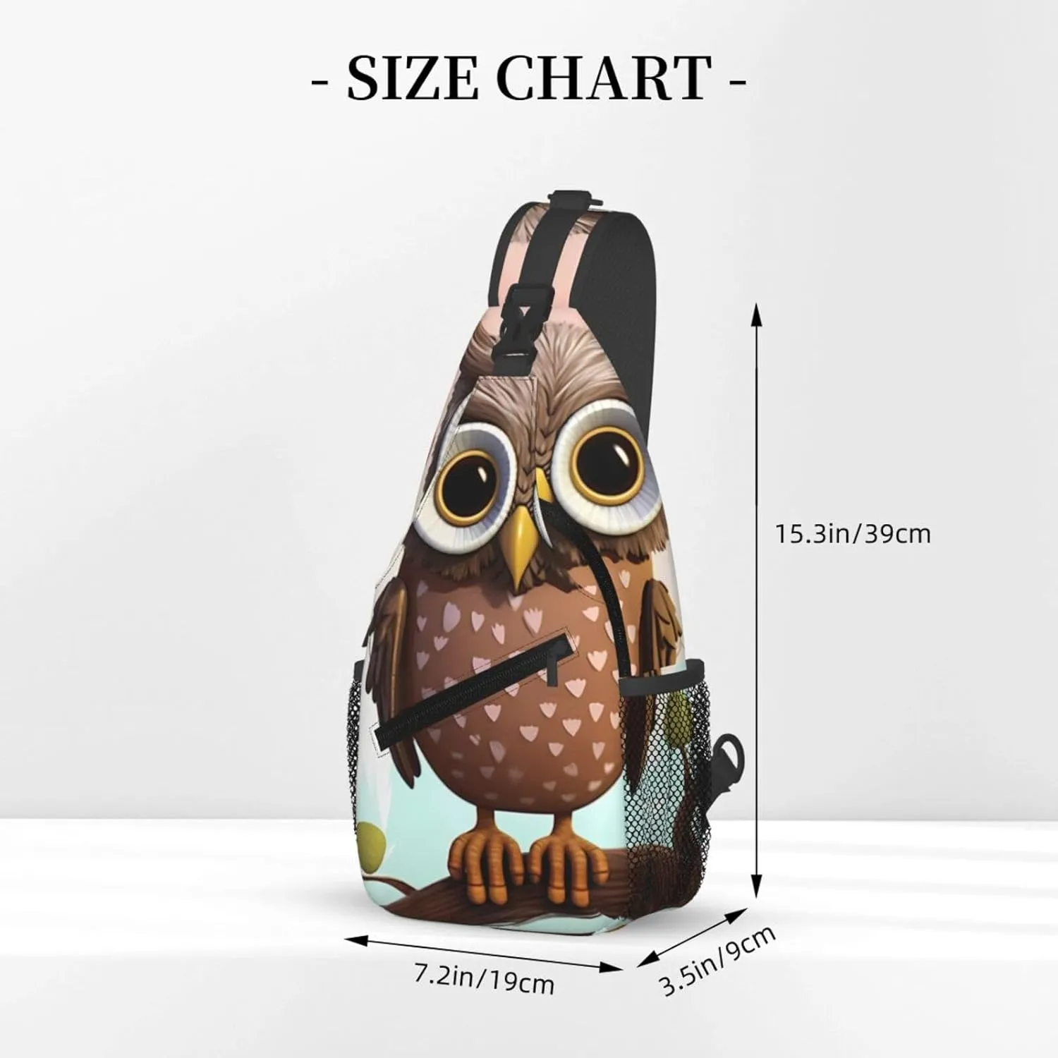 Sling Bag Crossbody Backpack for Men Women Owl Lover Chest Bag Crossbody Bag for Travel Sport Running