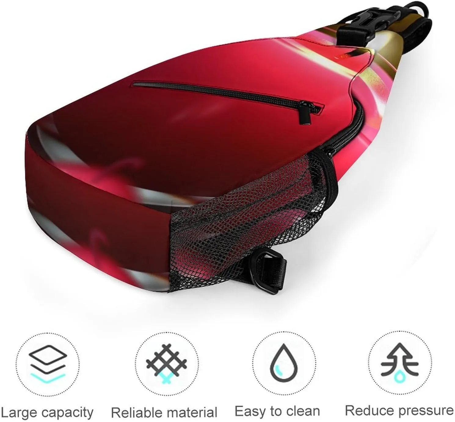 Sling Bag Crossbody Backpack for Men Women Red Candle Chest Bag Crossbody Bag for Travel Sport Running