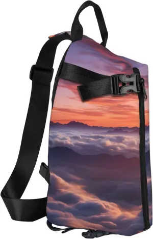 Sling Bag Crossbody Backpack for Men Women Sunrise Clouds Chest Bag Crossbody Bag for Travel Sport Running