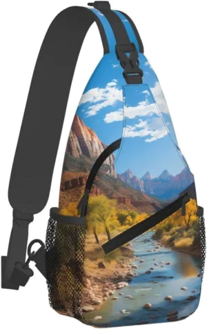 Sling Bag Crossbody Backpack for Men Women Zion national park Chest Bag Crossbody Bag for Travel Sport Running