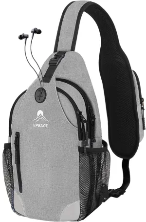 Sling Bag for Men and Women, Crossbody Hiking Daypack/Chest Bag/Shoulder Bag, Small Backpack for Travel, with Chest Phone Holder