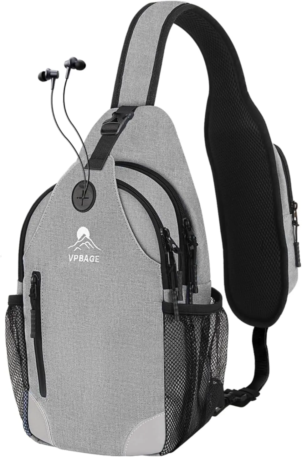Sling Bag for Men and Women, Crossbody Hiking Daypack/Chest Bag/Shoulder Bag, Small Backpack for Travel, with Chest Phone Holder