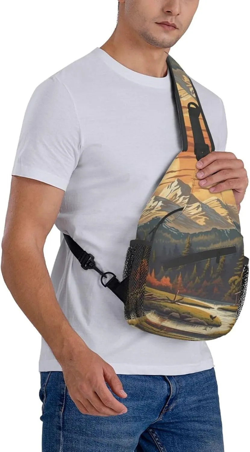 Sling Bag for Women Men Great Outdoors Cross Chest Bag Diagonally Casual Fashion Travel Hiking Daypack