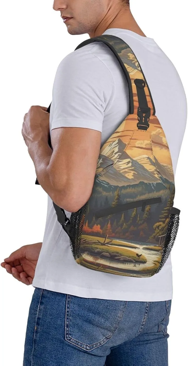 Sling Bag for Women Men Great Outdoors Cross Chest Bag Diagonally Casual Fashion Travel Hiking Daypack