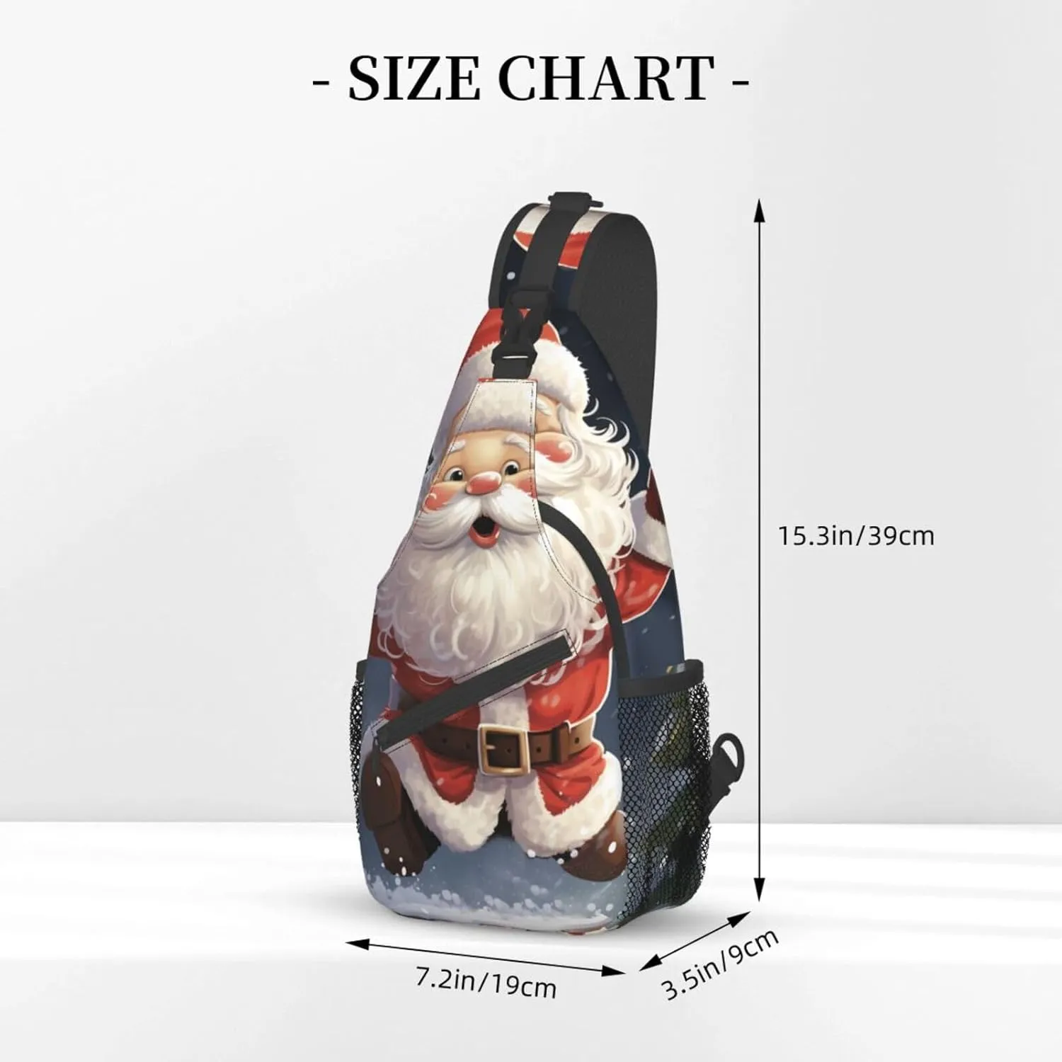 Sling Bag for Women Men Merry Christmas santa Cross Chest Bag Diagonally Casual Fashion Travel Hiking Daypack