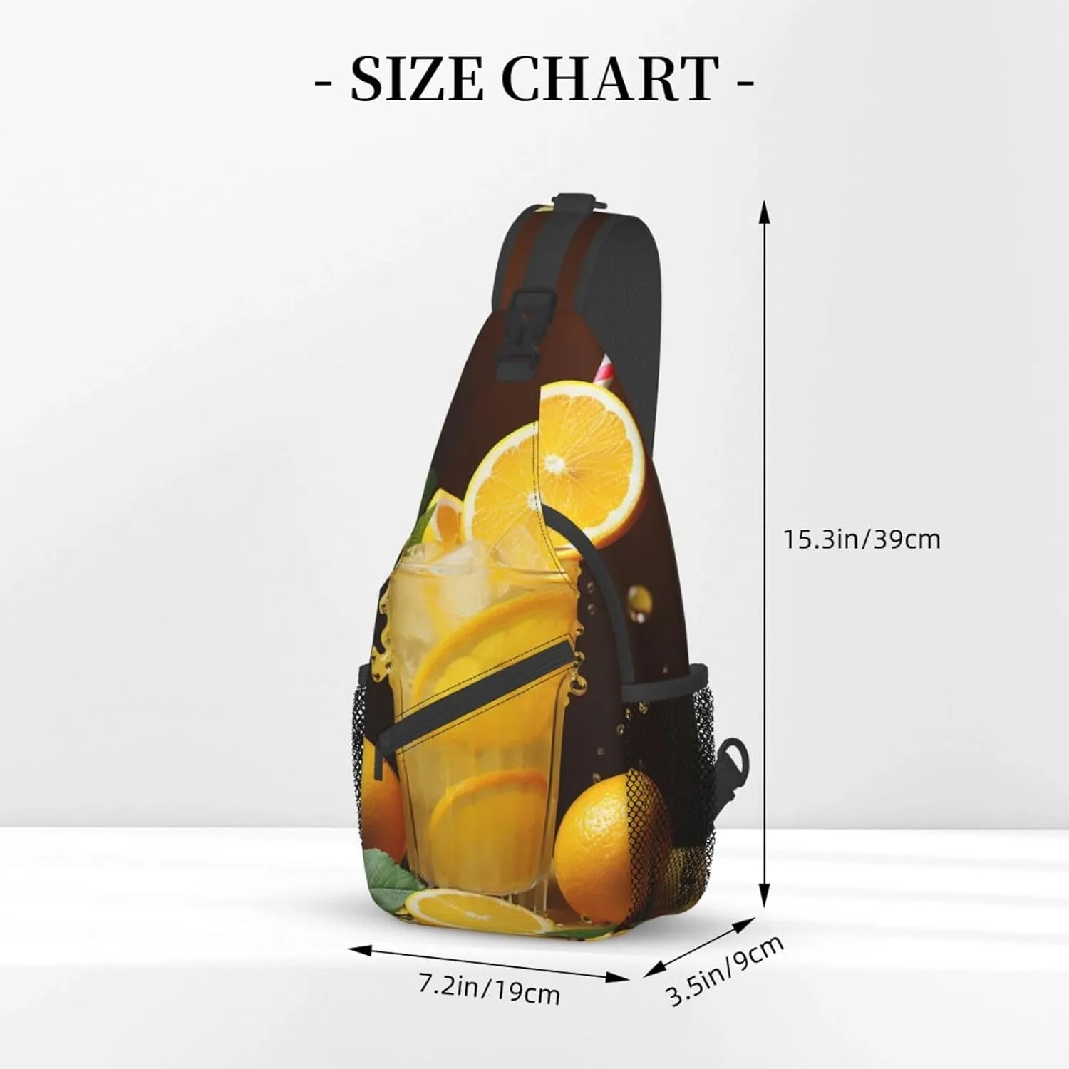 Sling Bag for Women Men Orange lemonade Cross Chest Bag Diagonally Casual Fashion Travel Hiking Daypack