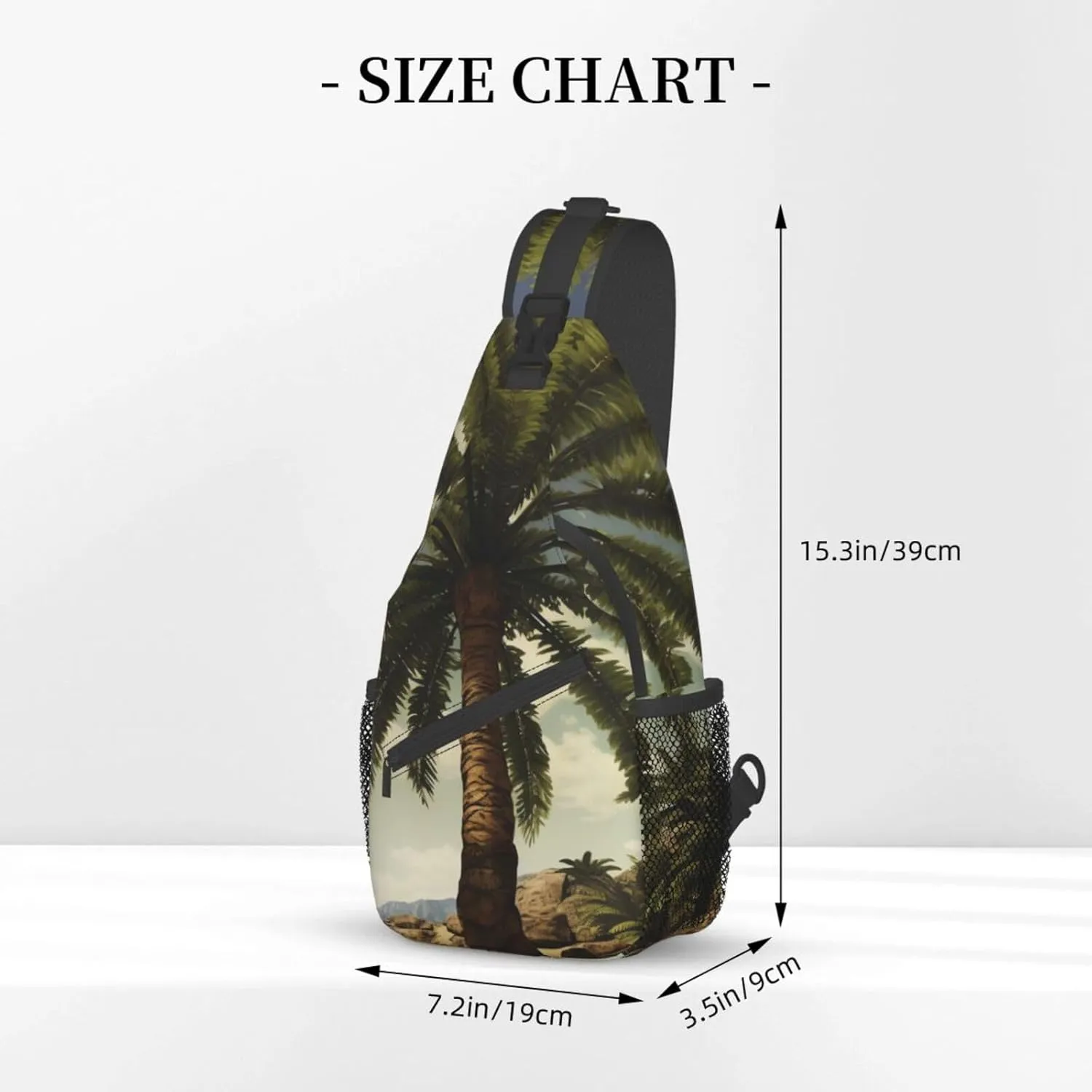 Sling Bag for Women Men Palm Tree Tropical Cross Chest Bag Diagonally Casual Fashion Travel Hiking Daypack