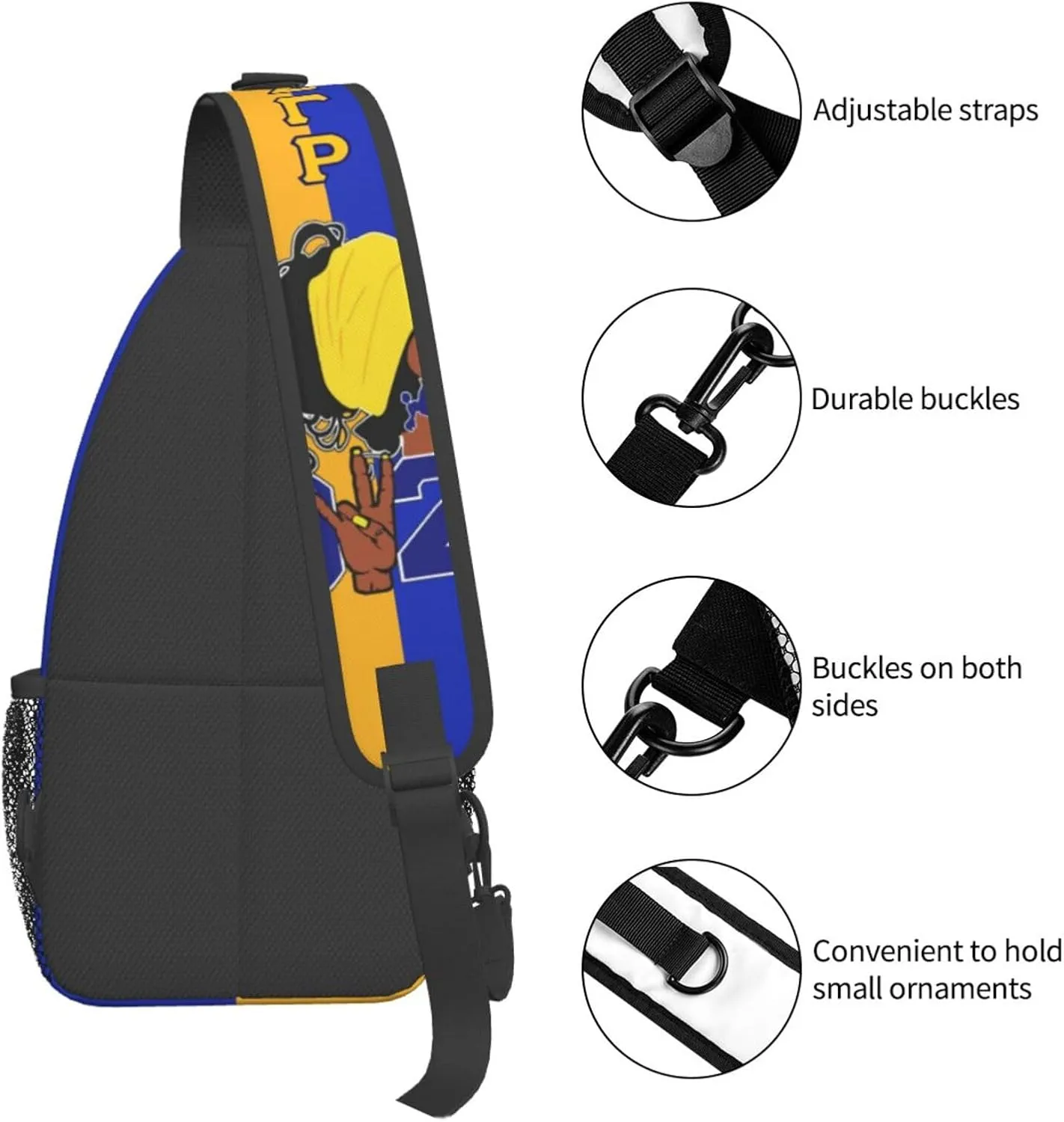 Sling Bag for Women Sorority Gifts Lightweight Crossbody Daypack with Adjustable Chest Bag for Sports Travel, Hiking