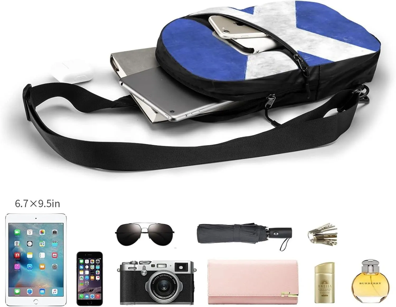 Small Crossbody Sling Backpack Anti Theft Backpack For Traveling Chest Scottish Shoulder Bag For Men Women