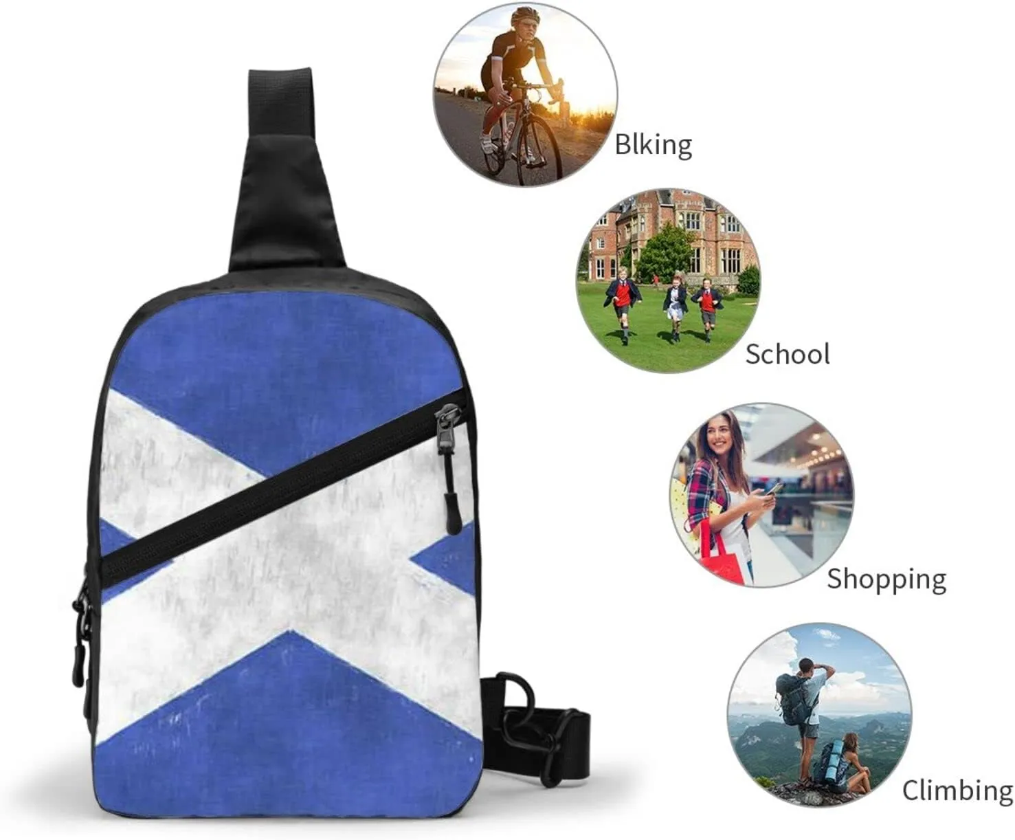Small Crossbody Sling Backpack Anti Theft Backpack For Traveling Chest Scottish Shoulder Bag For Men Women
