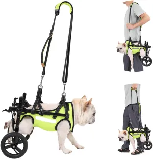 Small Dog Wheelchair for Back Legs, for Small Breed Dog - Includes High-Visibility Vest, Leash & Sling Lift, for Arthritis, Paralyzed, Injured, or Disabled Dogs
