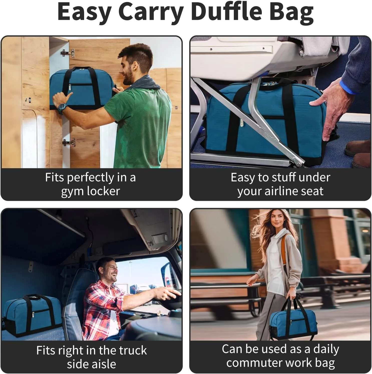 Small Gym Bag 14 inch lightweight Carry On Mini Duffel Bag for Travel Sport - Blue