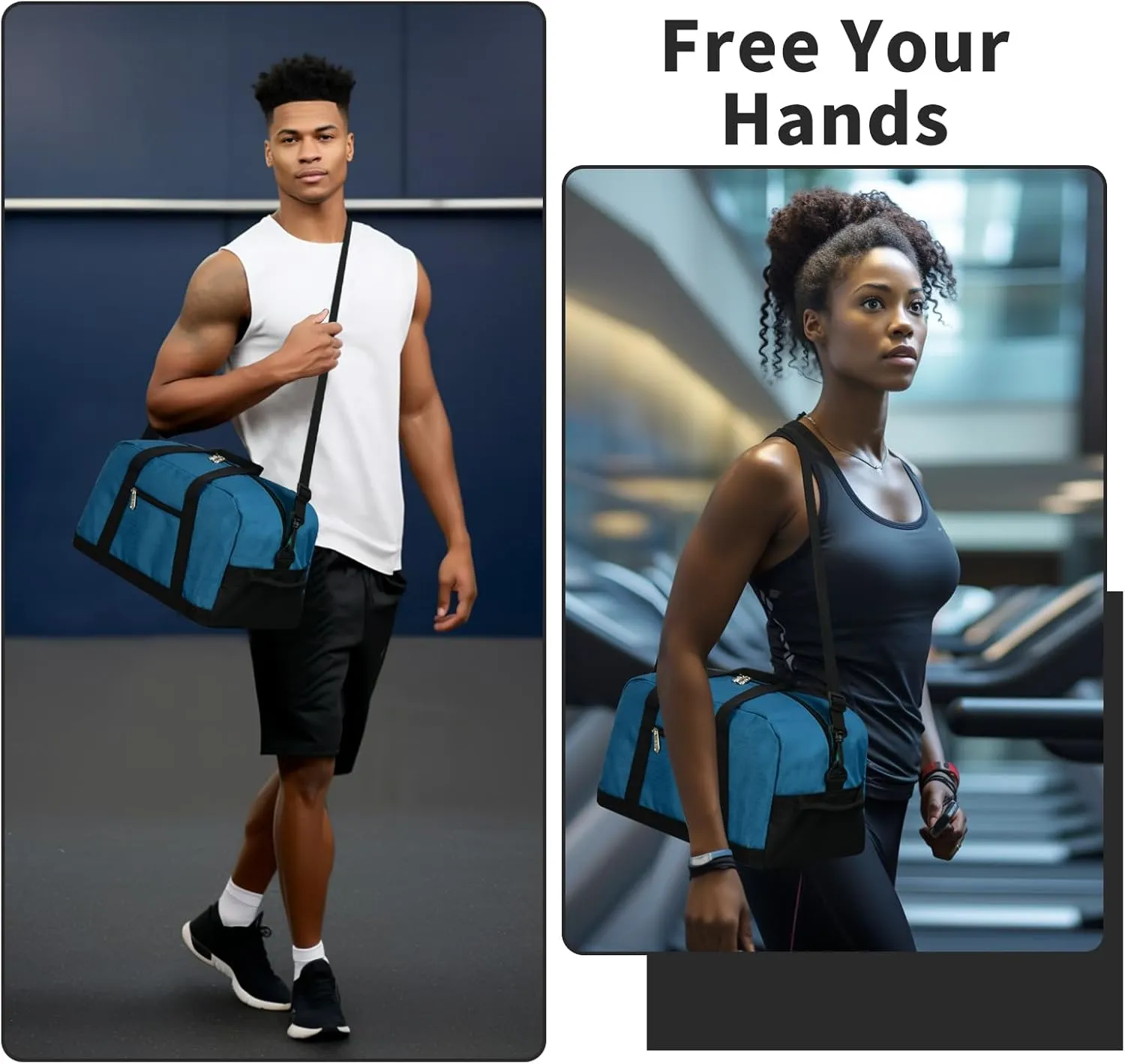 Small Gym Bag 14 inch lightweight Carry On Mini Duffel Bag for Travel Sport - Blue
