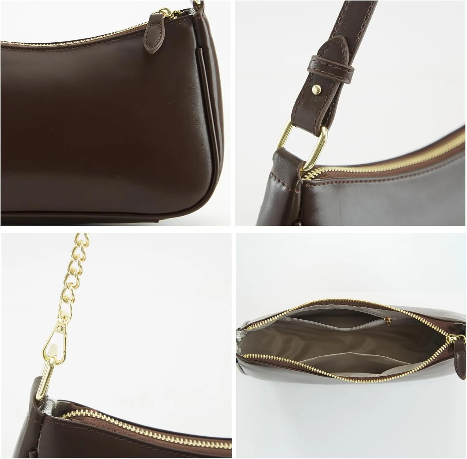 Small Shoulder Bag for women Clutch Purse Handbag with 2 Removable Straps and Zipper Closure Crossbody Bags