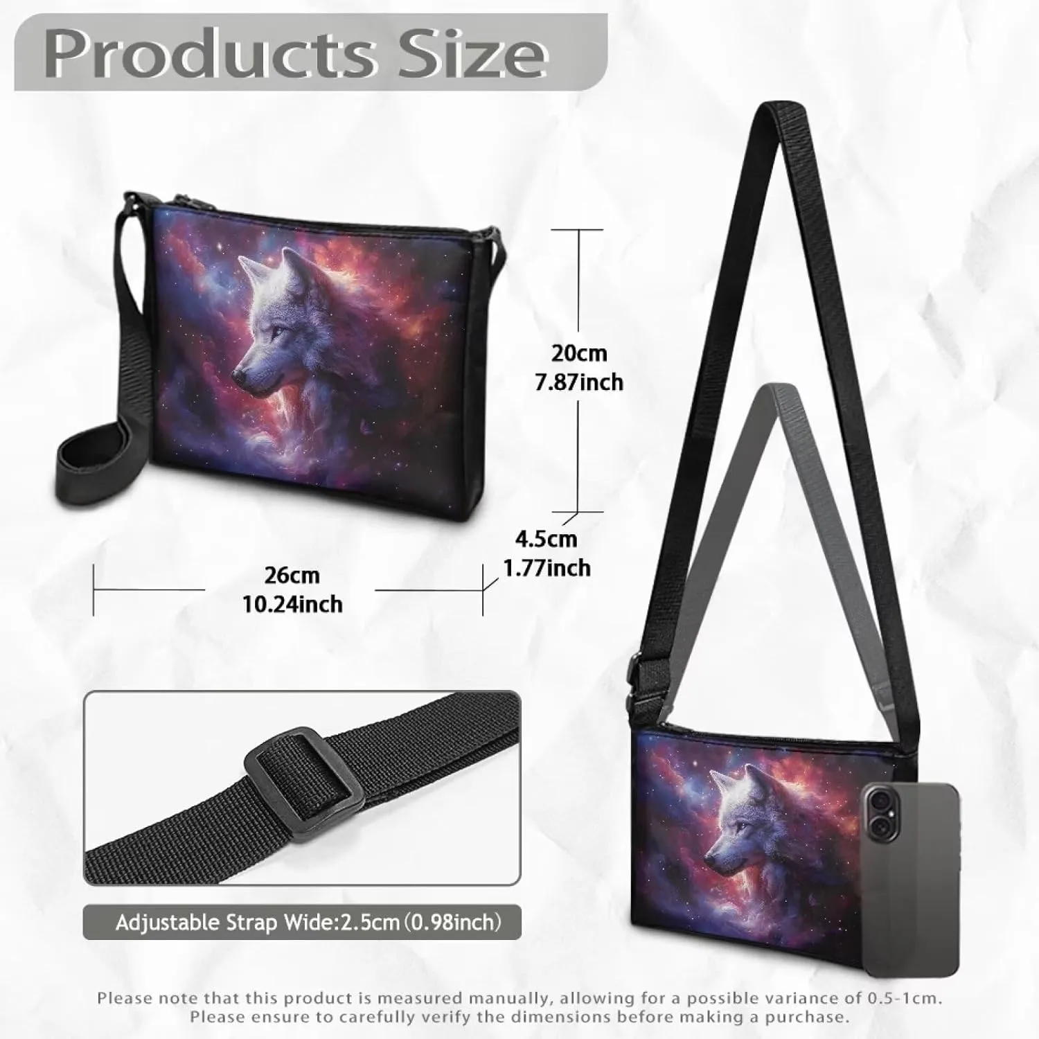 Small Shoulder Bag for Women ＆ Men Adjustable Crossbody Bag with Zipper Closure Trendy Sling Bag for Travel Sports