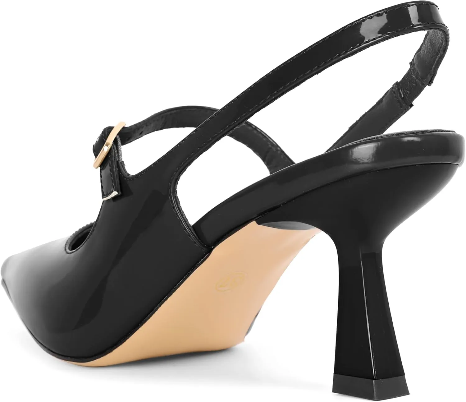 Soireelady Womens Kitten Heels, Pointed Toe Slingback Low Heels Closed Toe Slip On Pumps Wedding Dress Shoes 2.5 Inch