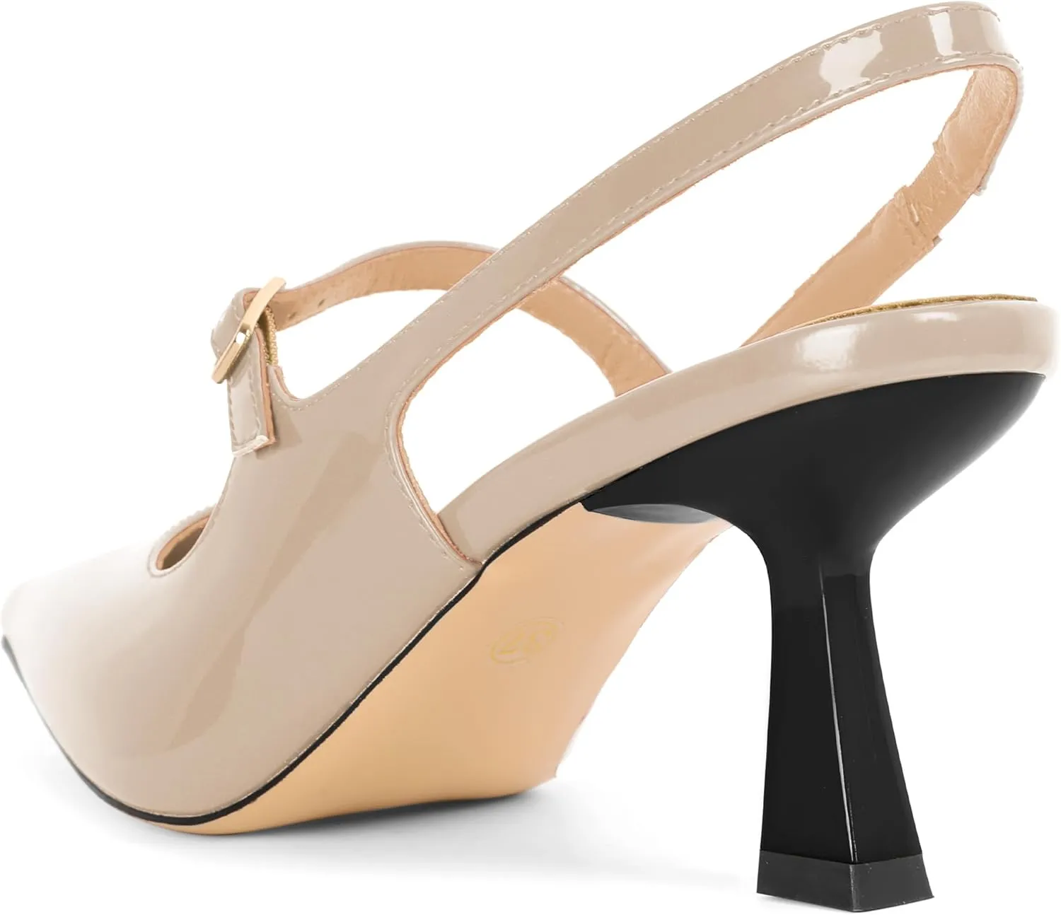 Soireelady Womens Kitten Heels, Pointed Toe Slingback Low Heels Closed Toe Slip On Pumps Wedding Dress Shoes 2.5 Inch