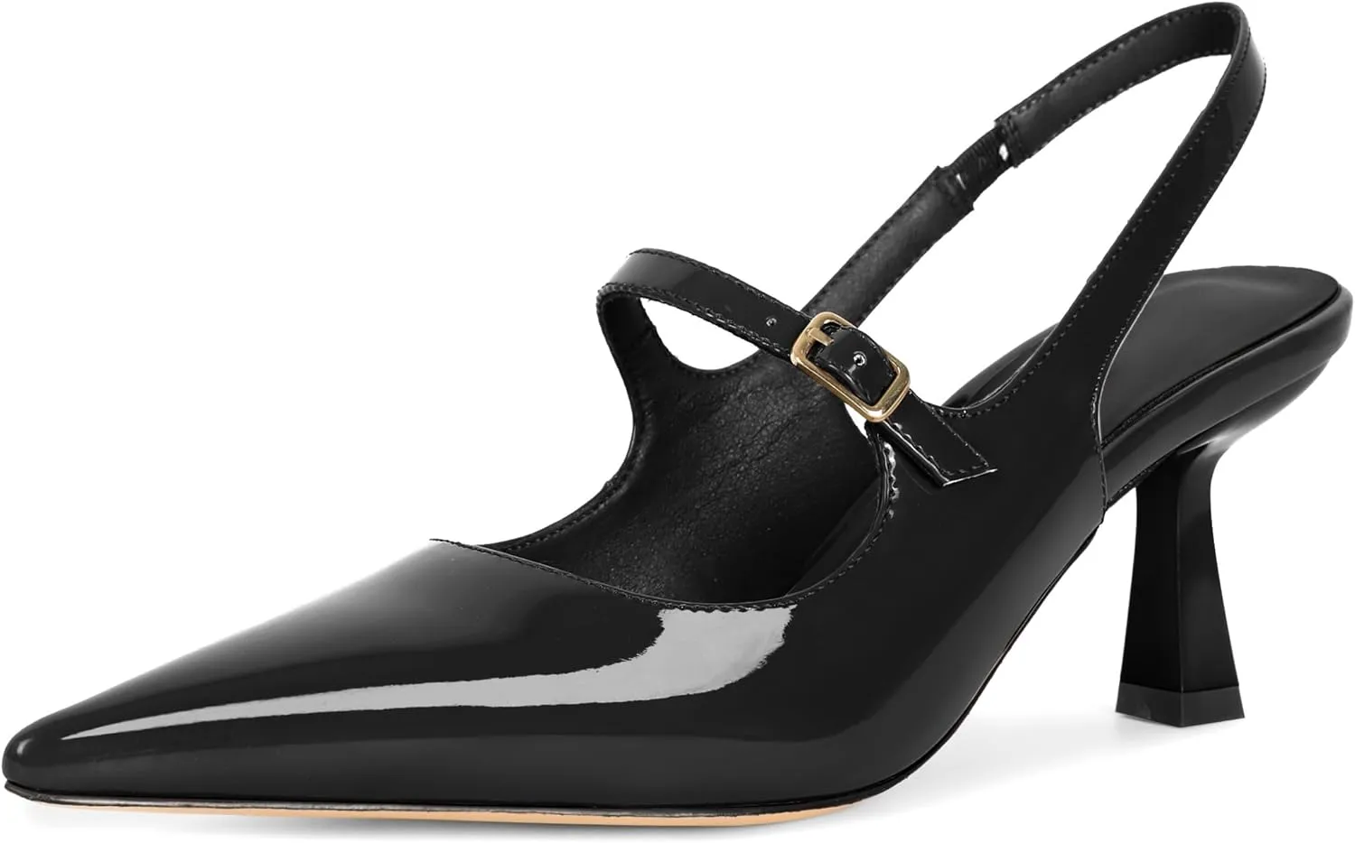 Soireelady Womens Kitten Heels, Pointed Toe Slingback Low Heels Closed Toe Slip On Pumps Wedding Dress Shoes 2.5 Inch