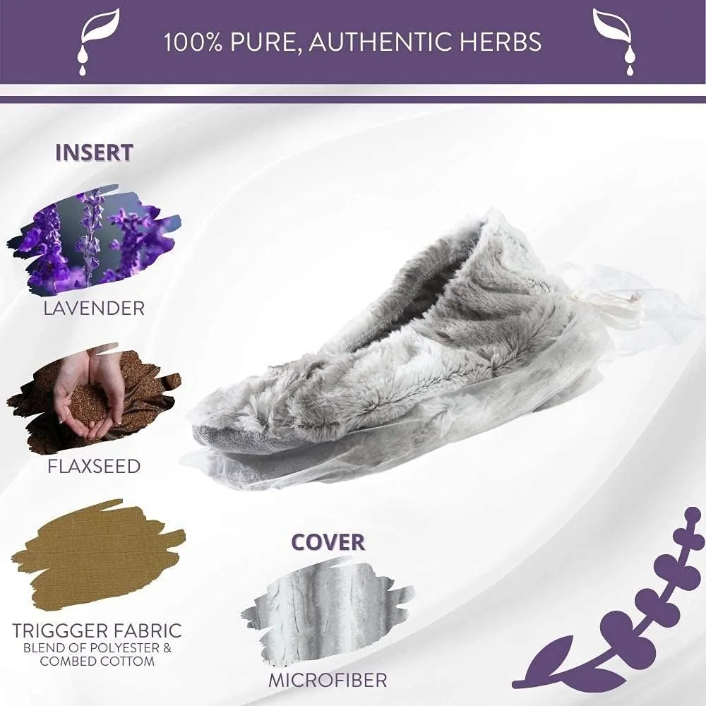 Sonoma Lavender Spa Footies, Microwavable Heated Slippers, Luxury Herbal Footies, Herbal Aromatherapy Foot Warmer