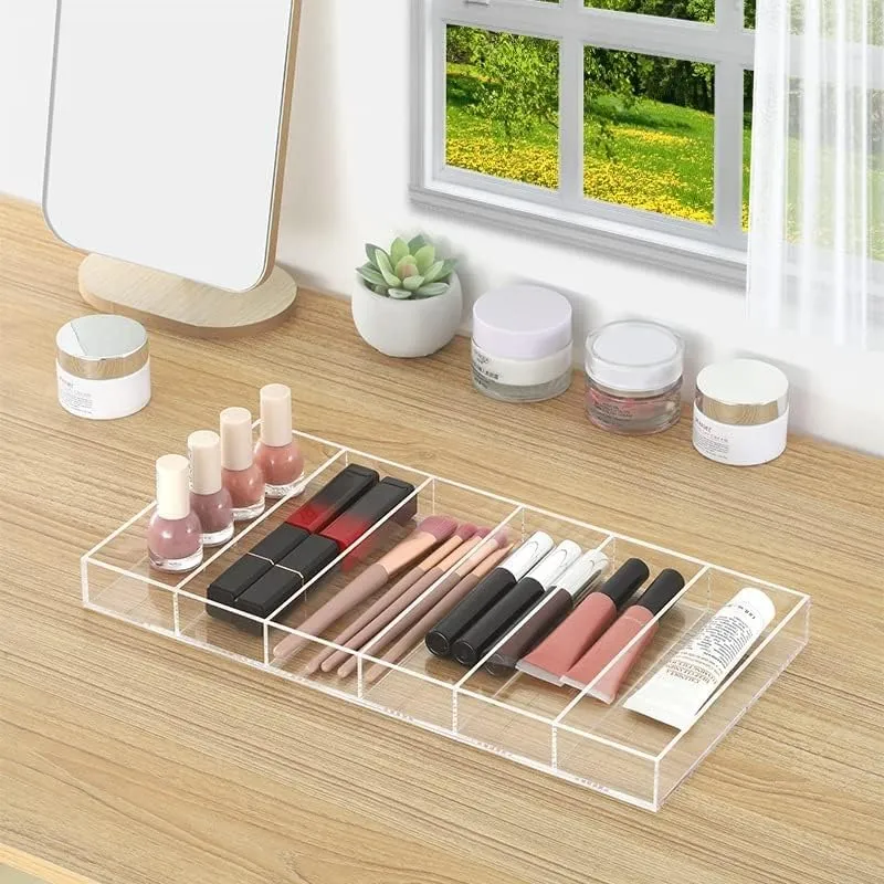 SOUJOY 2 Pack Acrylic Sunglasses Organizer, 6 Slot Clear Eyeglasses Storage Case, Stackable Eyewear Display Tray for Sunglasses, Fashion Eye Wear, Protective Glasses
