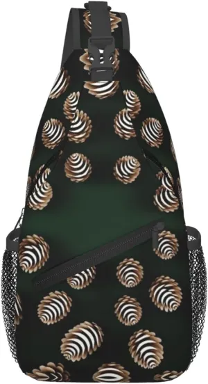 Spiral Pinecone Cross Chest Bag Diagonally Men Women Crossbody Shoulder Bag Casual Fashion Travel Bag Sling Backpack