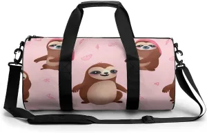 Sport Gym Duffle Travel Bag for Women Men Overnight Weekender Bag with Shoe Compartment,Wet Pocket Sloth
