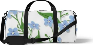 Sports Gym Bag for Women and Men Waterproof 2d Spring Flower Blue Duffel Bag Lightweight Carryon Traveling Boarding Gripsack