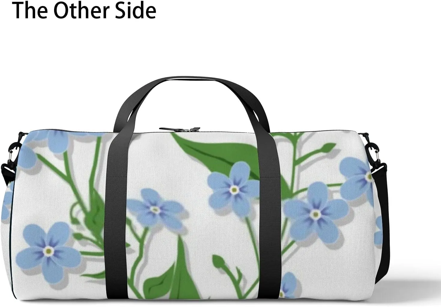 Sports Gym Bag for Women and Men Waterproof 2d Spring Flower Blue Duffel Bag Lightweight Carryon Traveling Boarding Gripsack