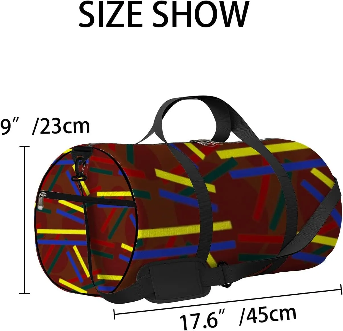Sports Gym Bag for Women and Men Waterproof Abstract Pattern Colorful Duffel Bag Lightweight Carryon Traveling Boarding Gripsack