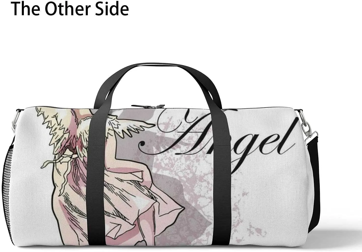 Sports Gym Bag for Women and Men Waterproof Angel Girl White Duffel Bag Lightweight Carryon Traveling Boarding Gripsack