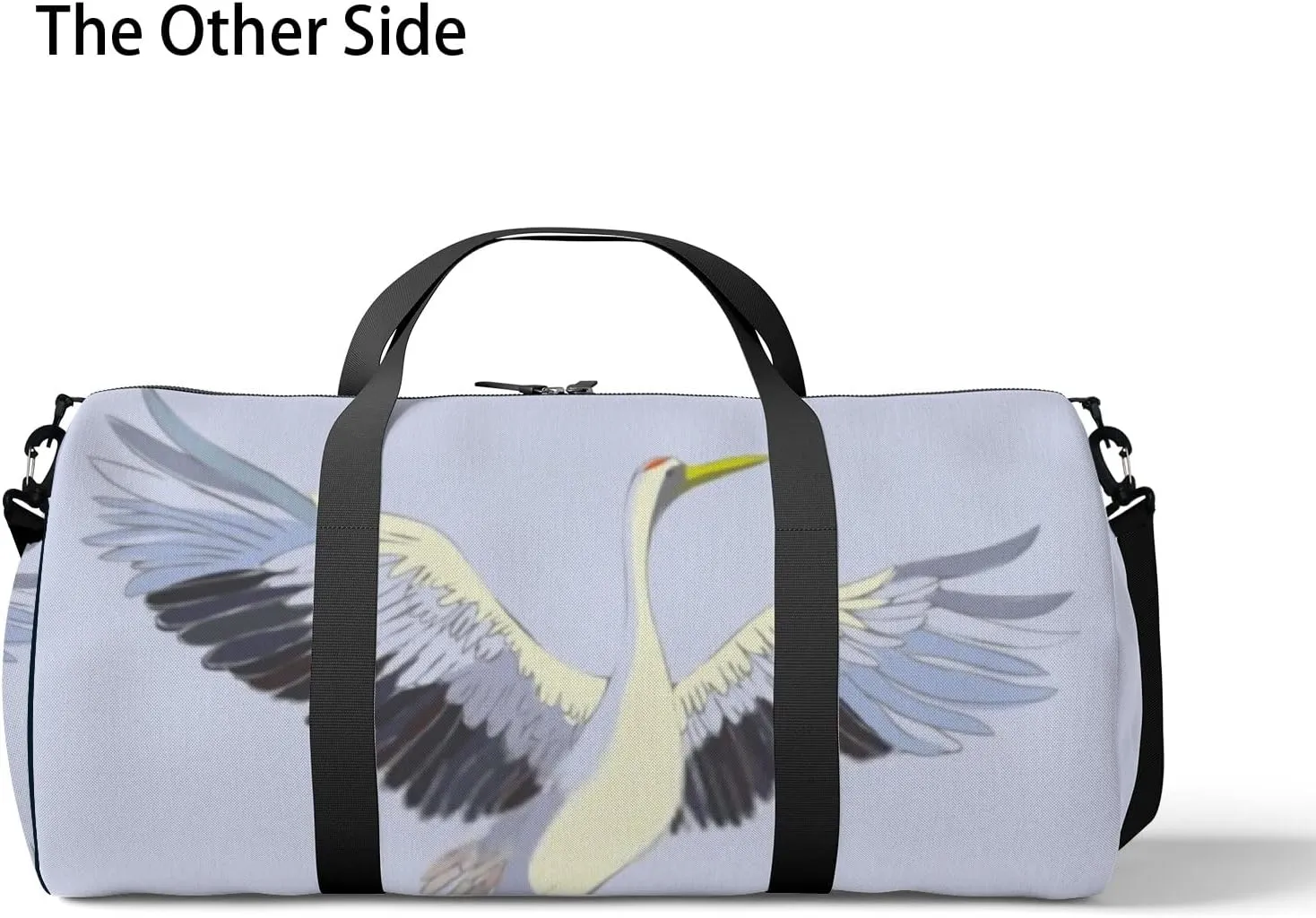 Sports Gym Bag for Women and Men Waterproof Bird Crane White Duffel Bag Lightweight Carryon Traveling Boarding Gripsack