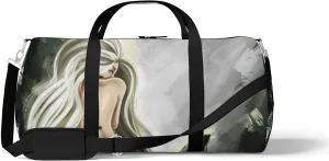 Sports Gym Bag for Women and Men Waterproof Black Mermaid Duffel Bag Lightweight Carryon Traveling Boarding Gripsack